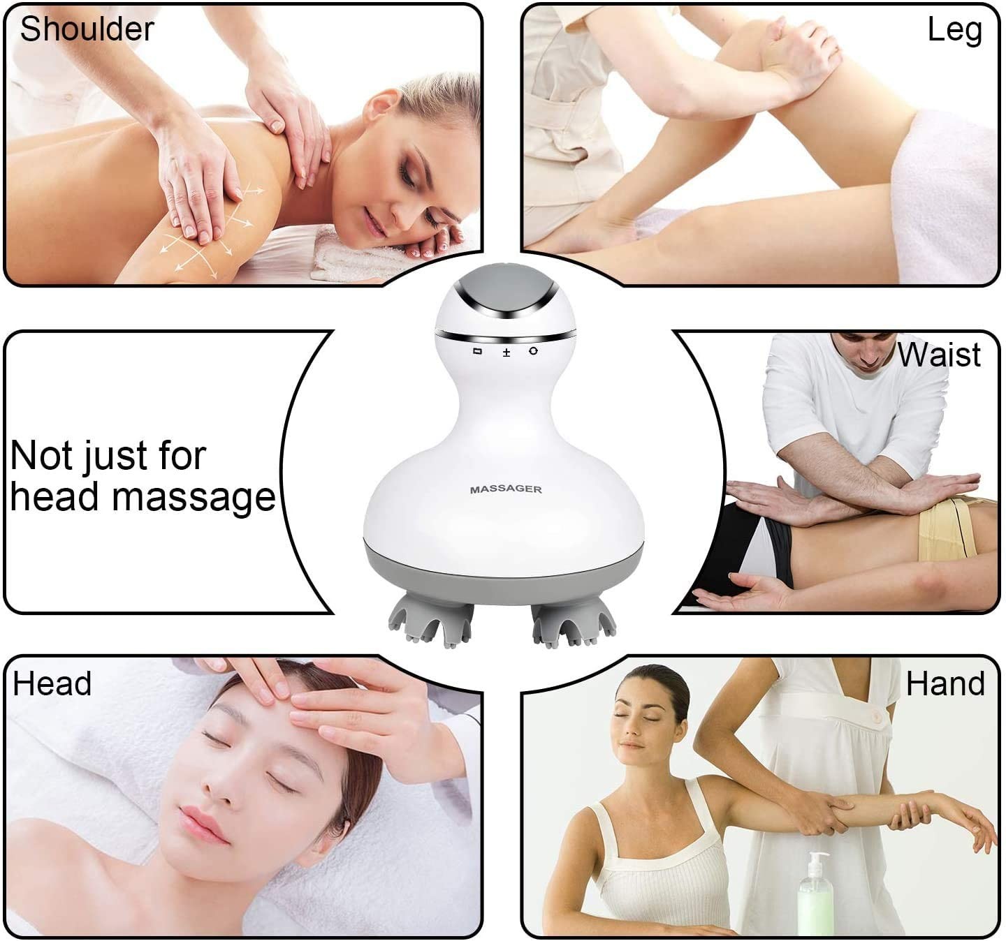 Rechargeable Head Scalp Massager Acupoint Massaging Headache Relieving 5V 1A