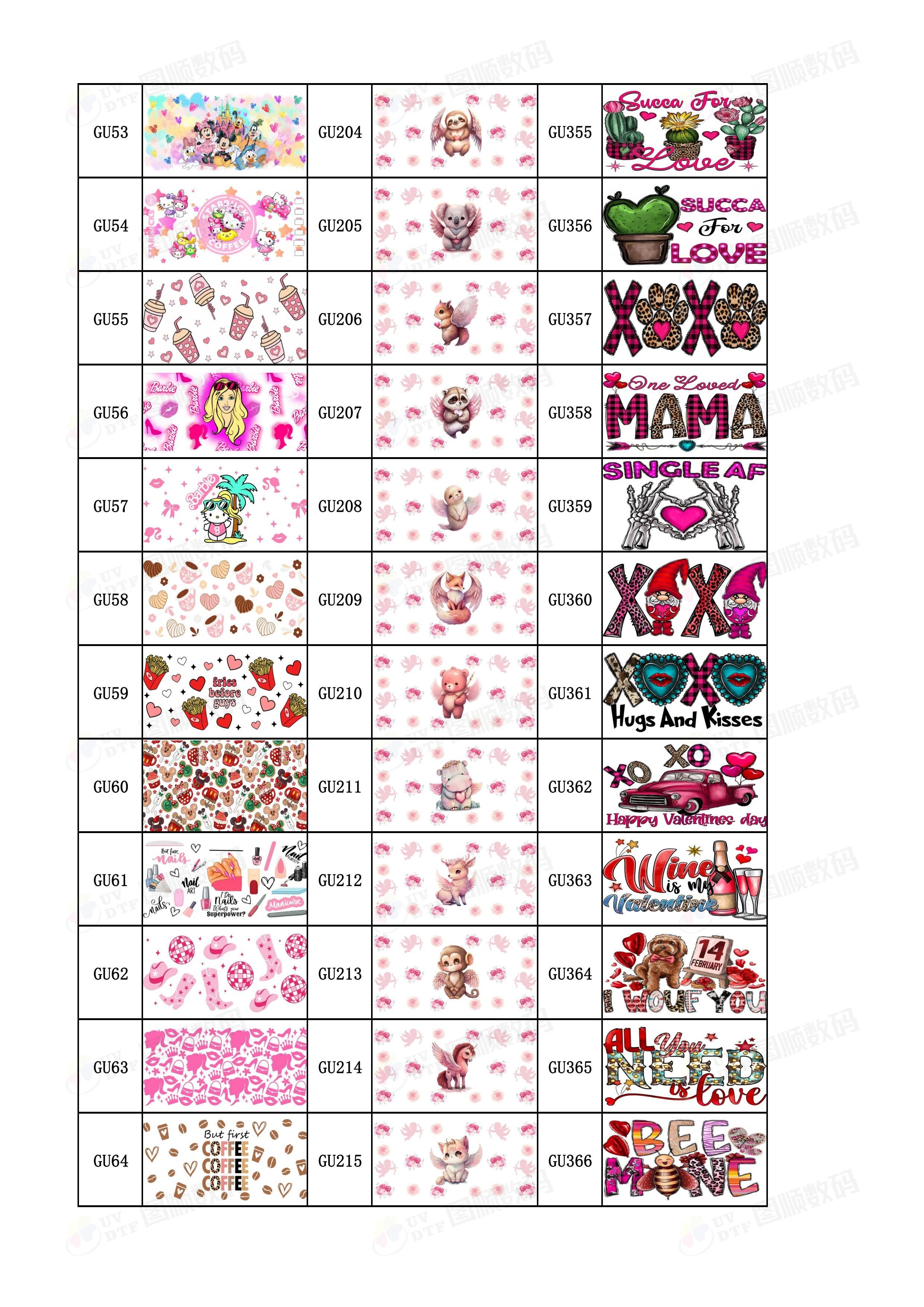 UV Ink AB Film Custom UV Transfer Stickers For Mugs Coffee Tumblers 16oz Libbey Glass Cups