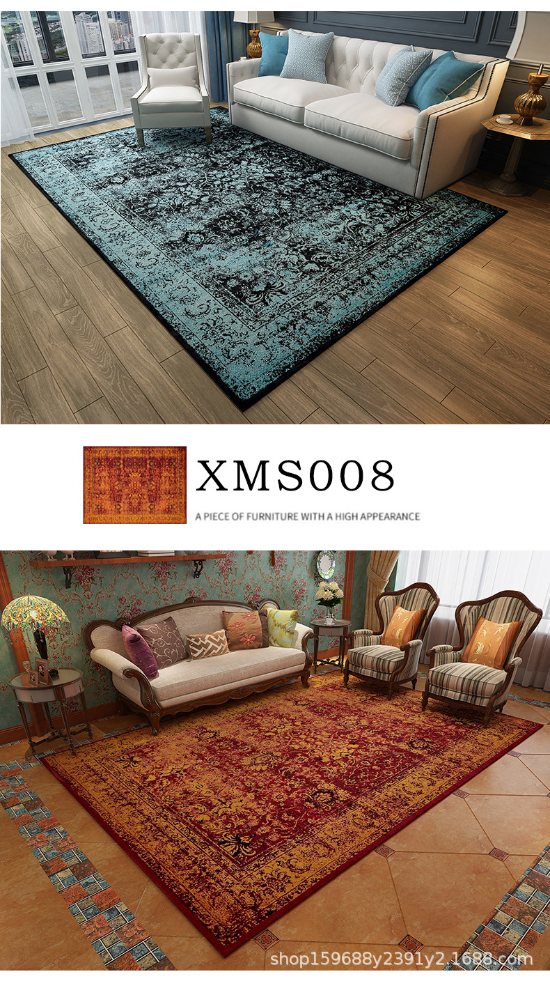 Custom Large Carpet Distressed Design BNon-Shedding Easy Care Mat Animal Print Style