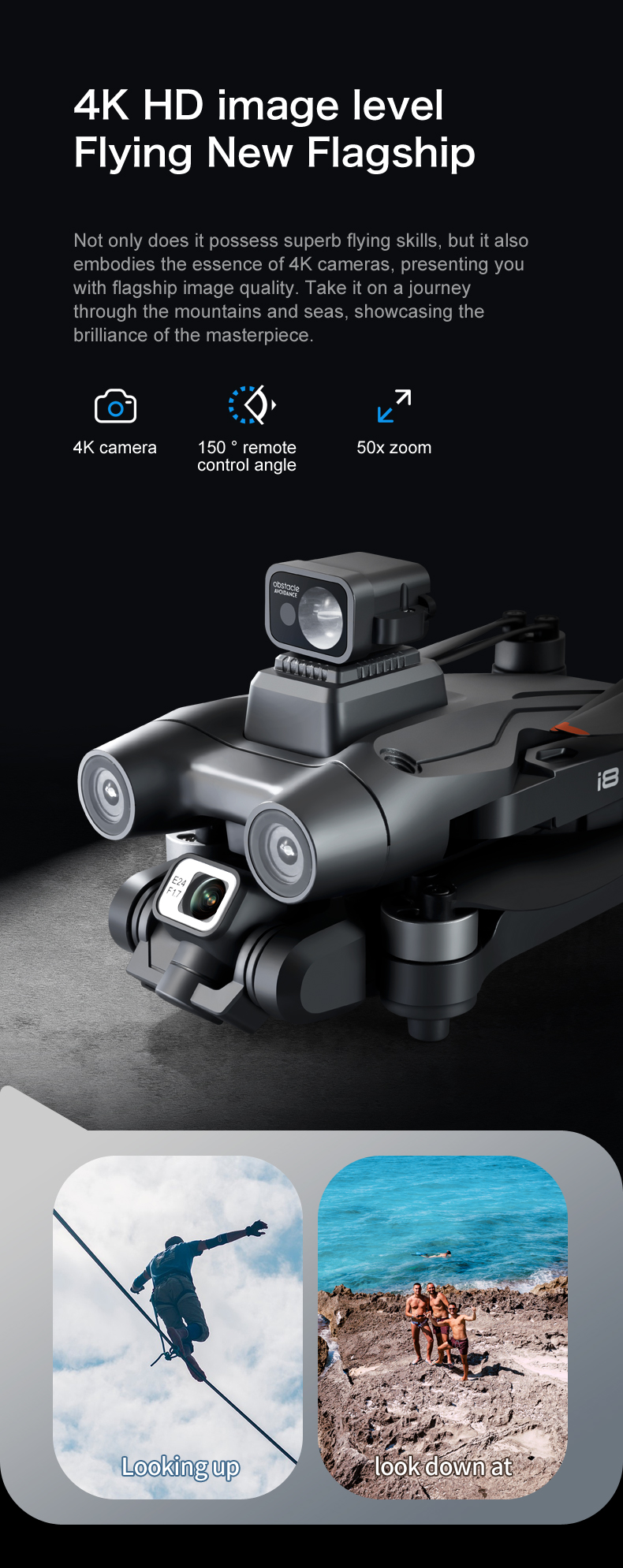 Remote Control I8 Max Drone 25 Minutes Flight Time 1.5km Range Dual Camera GPS and Smart Return for Beginner Drones