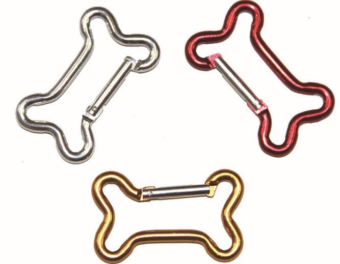 Bone Shaped Assorted Colors Aluminum Snap Hook Aluminum Carabiner