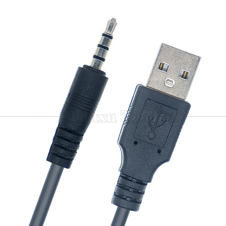 1M USB to 3.5mm 4 Poles DC Audio Jack Extension Cable for Car Speaker