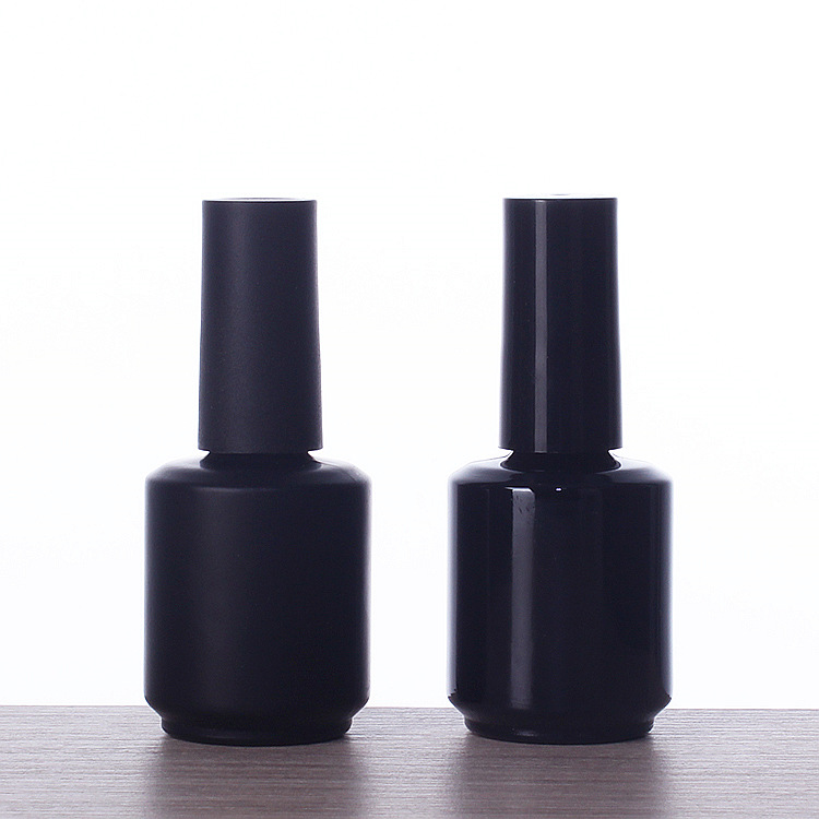 2025 Empty 8ml 15ml Brown Glass Round Nail Polish Bottles With Cap and Fan Brush for Nail Art Hot Stamping Graphic Design