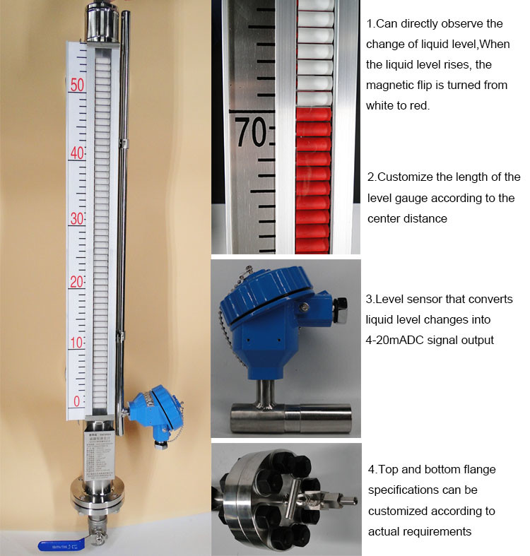 High Temperature Liquid Tank Magnetic Float Level Transmitter