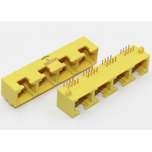 1 X 4 Yellow Side Entry RJ45 Modular Jack THT For Network Router