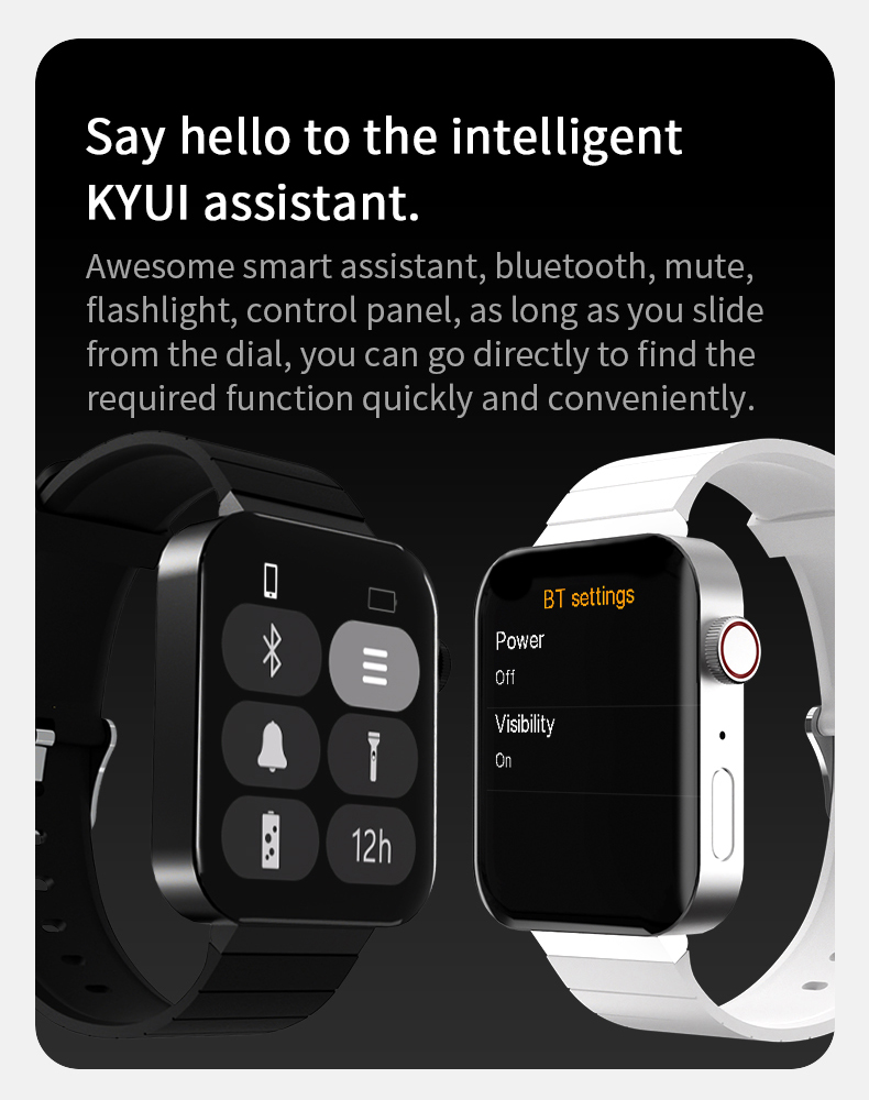 1.54 LCD Smart Wristband Watch Bracelet Sport Fitness Band Iphone Compatible Android
