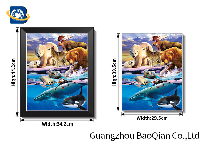 3d Flipped Stereograph Printing Of Wild Animal / Birds For Home Decoration