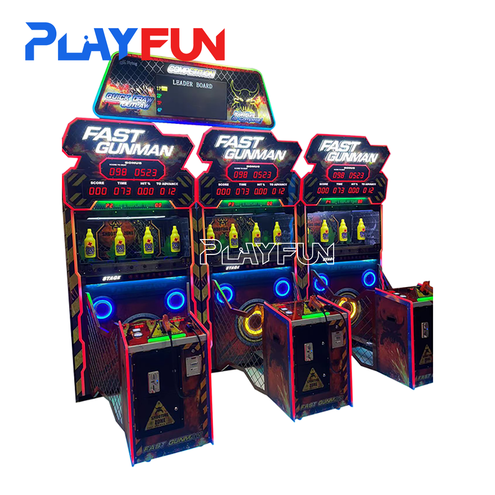 Hot Sale Playfun Fast Gunman Shooting Arcade Game Indoor Amusement Coin Operated Shoot Gun Shooting Games Machine for Kids