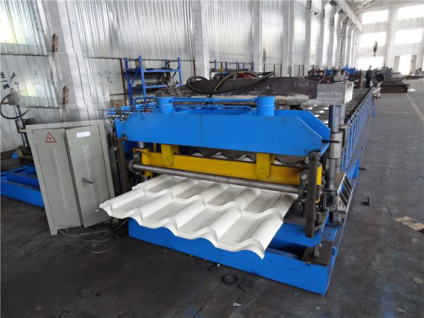 Glazed Metal Tile Making PPGI Roof Roll Forming Machine Auto Cutting