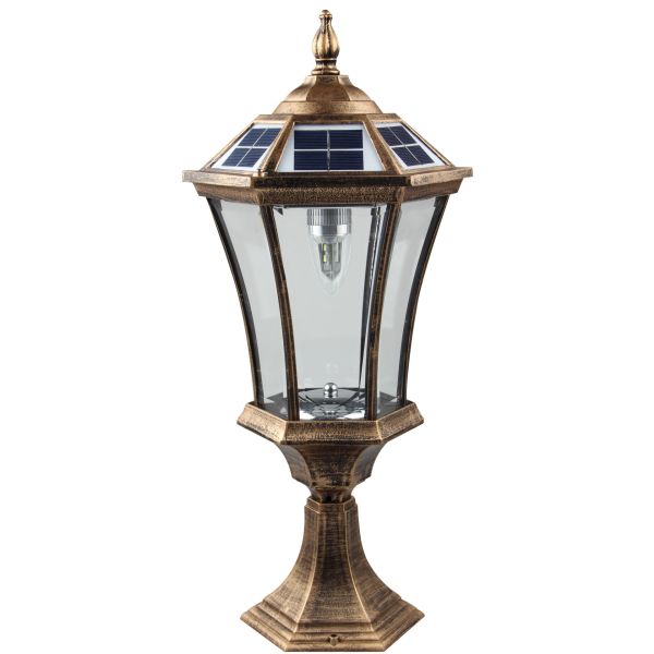European Style Solar Pillar Lights Integrating Intelligent Illumination With