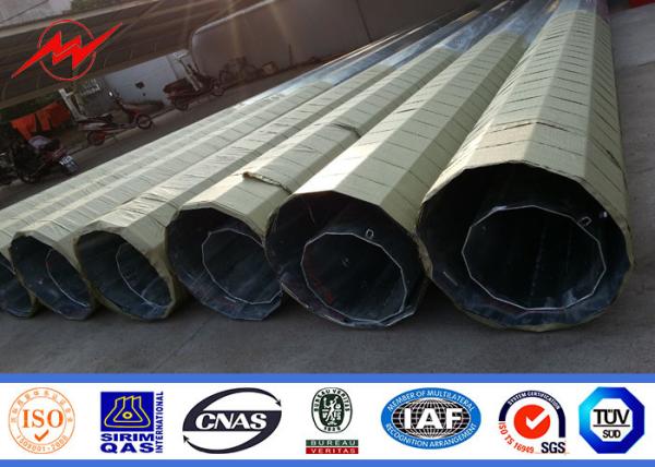 8Ft Slip Joint Q235 Utility Power Poles , Galvanized Electricity Steel Metal