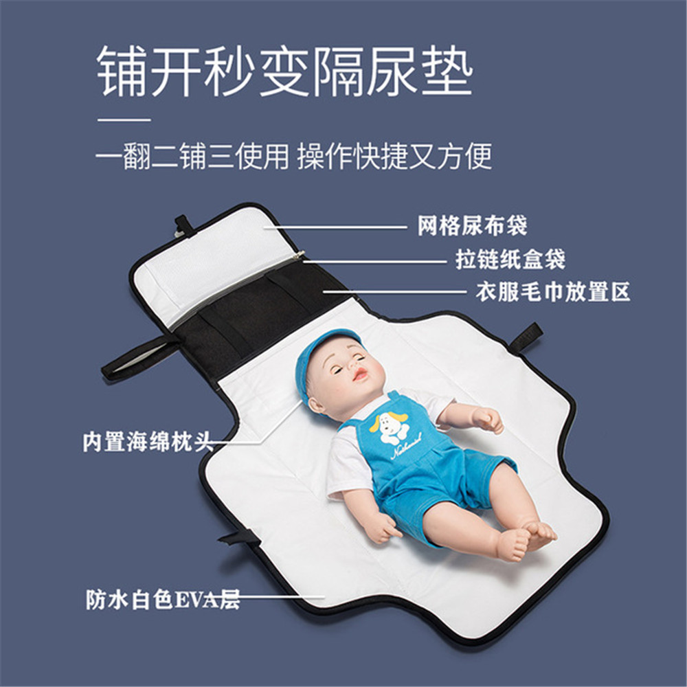 Multifunctional Portable Infant Baby Foldable Urine Mat Waterproof Nappy Diaper Bag Changing Cover Pad Travel Outdoor