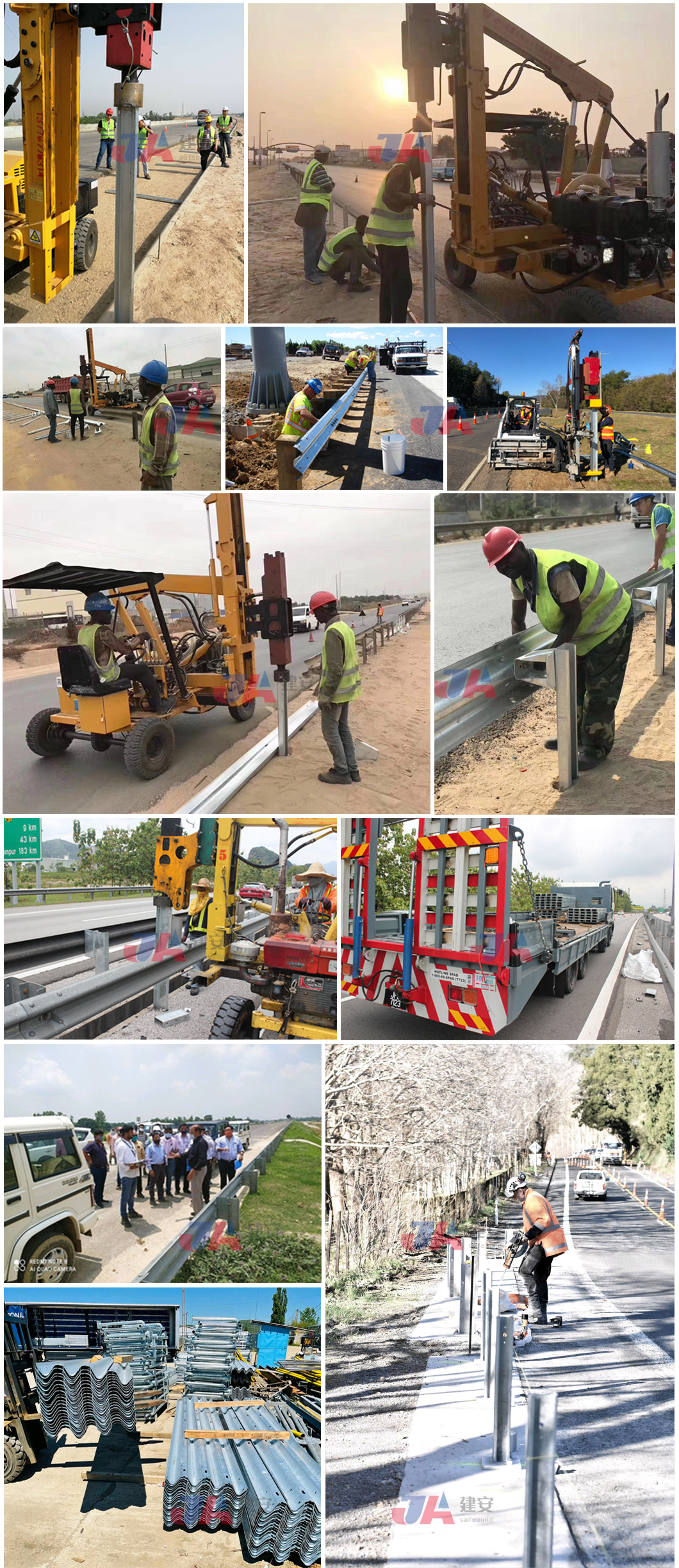 OEM Safety Roller Barrier Highway Guardrail Hot Galvanized Roller Crash Barrier