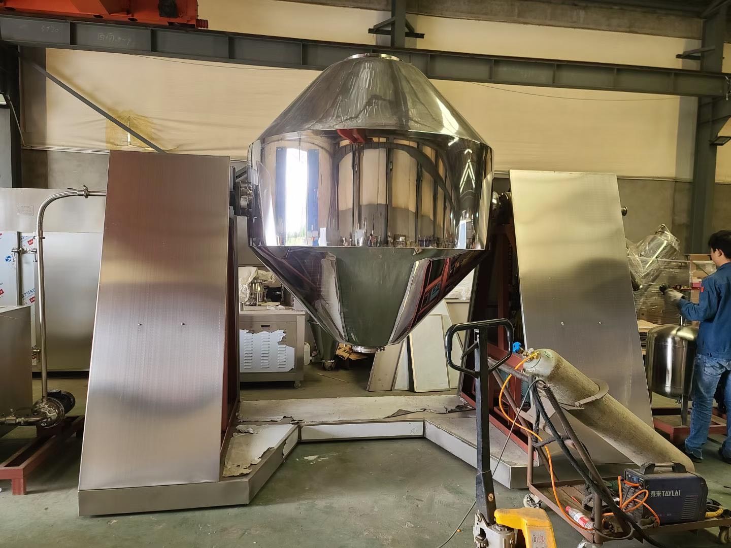 GMP SS316L Double Cone Powder Mixer 150L Polished Surface