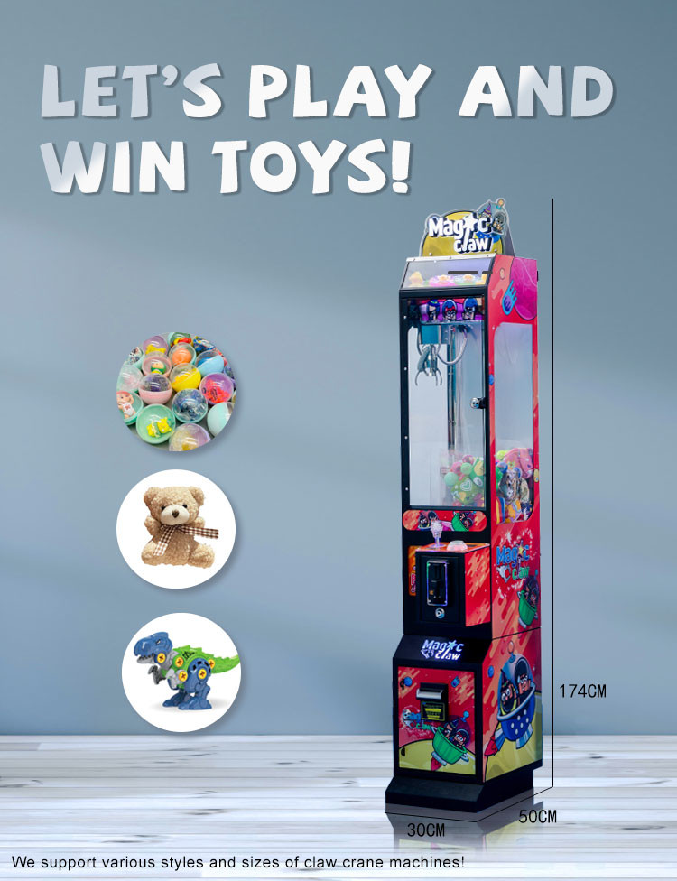 Mini Arcade Game Metal Cabinet Claw Crane Machine With Debit Card Payment System