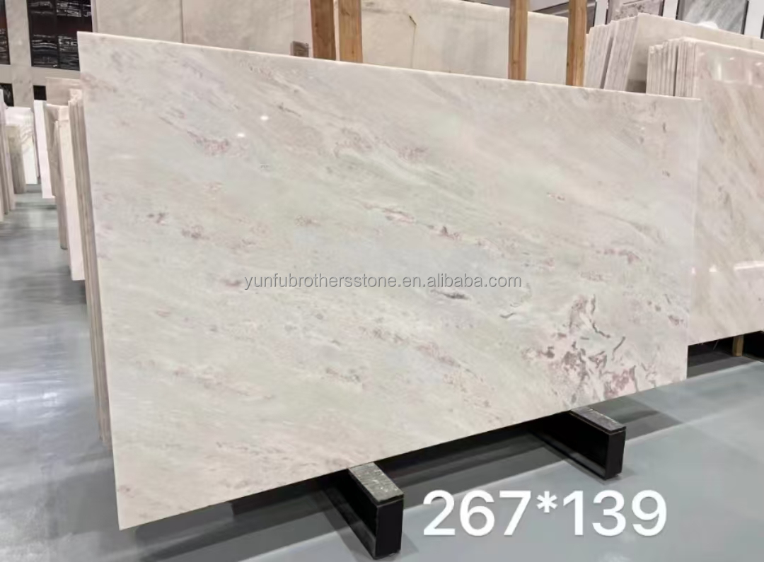 Rose Rainbow Luxury Stone Tray in Soft Pink for Modern Villa and Hotel Decoration
