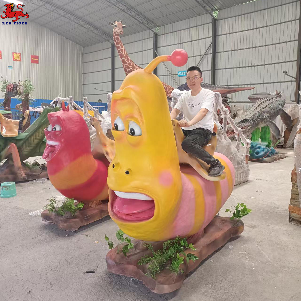 Durability Animatronic Dinosaur Ride CAD Drawing Coin Operated