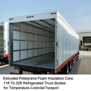 China Extruded Polystyrene Foam Insulation Core 11ft To 32ft Refrigerated Truck Bodies for Temperature-Controlled Transport on sale