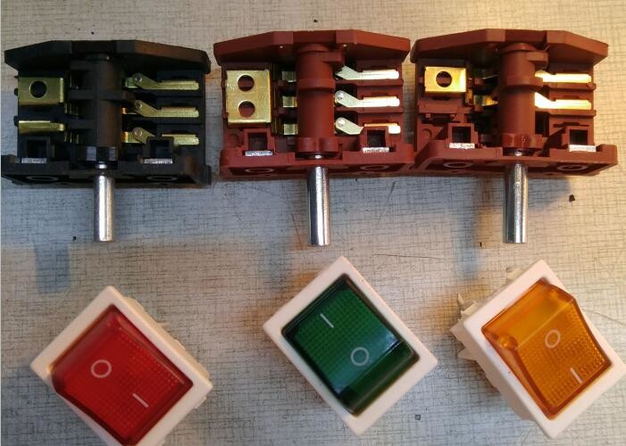 Red 4 Position Rotary Switch , 16A Oven Selector Rotary Switch Metal Spindle