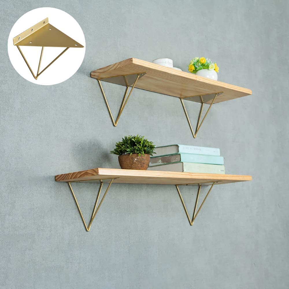Industrial Mid Century Modern Wall Shelf Support with Powder Coating Hairpin Brackets