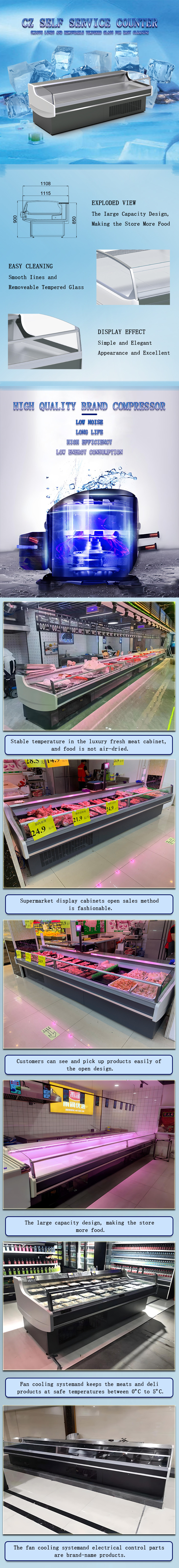 Single Temperature Meat Showcase Refrigerator