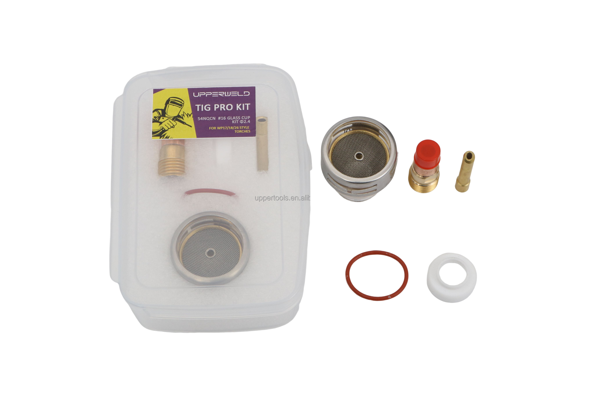 WP17 18 26 Tig Consumables Torch Gas Lens Wedge Collect Pyrex Glass Cup Kit 0.05kg 2.4mm