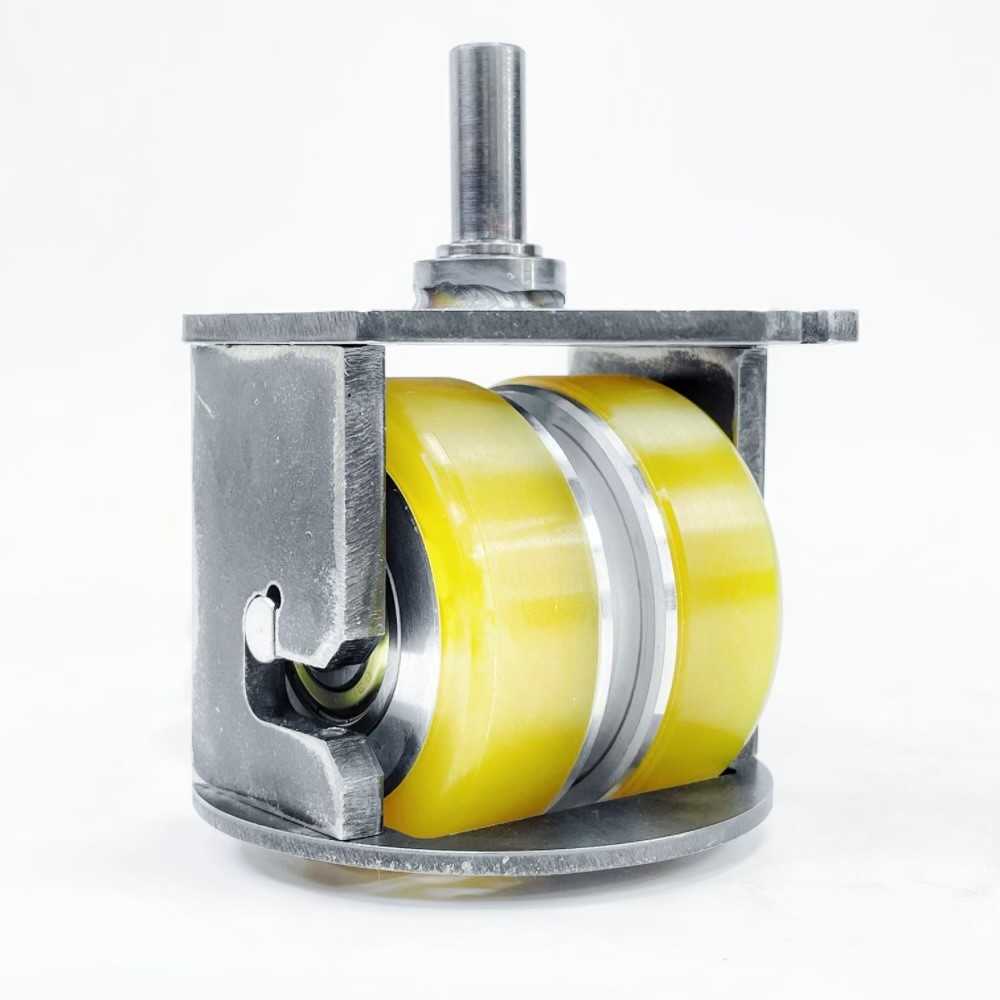 CNC Casters Cast Iron Thrust Bearings With Polyurethane Rotating Wheels