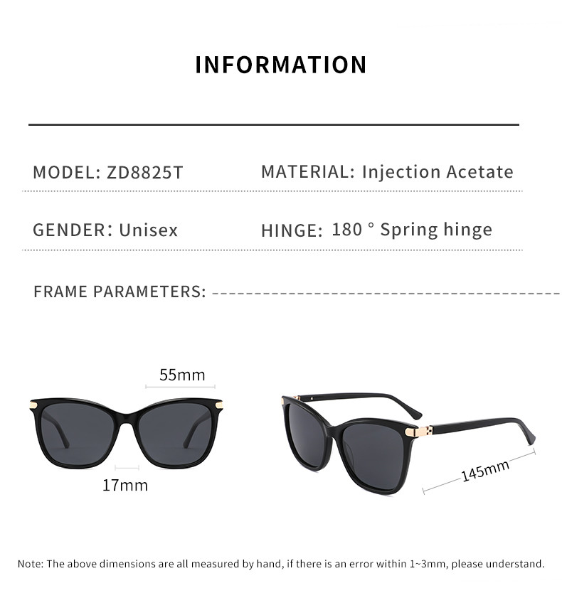 Custom Handcrafted Acetate Frames Sunglasses Driving Sunnies Lens Width 55mm