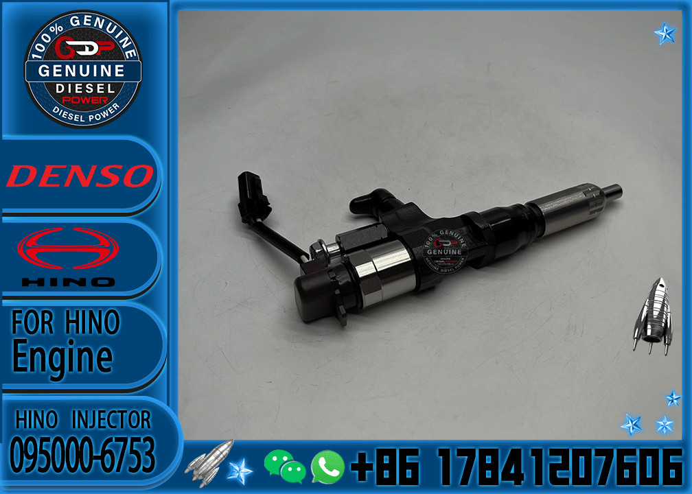 Common Rail Injector 095000-6753 Diesel Injector 23670-E0030 For HINO J08E