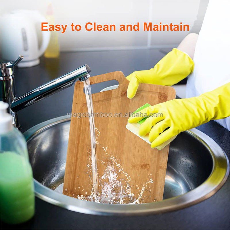 Bamboo Cutting Board Set with Juice Groove L 40*28*1.5cm M 33*24*1.5cm S 27*18*1.5cm