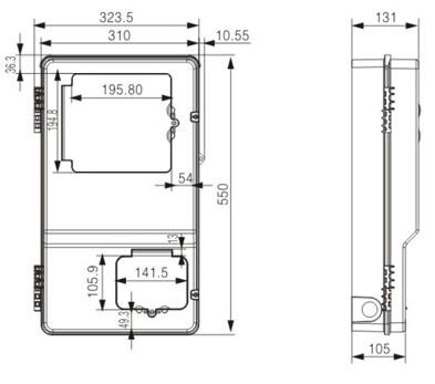 ISO9001 PC IP65 Three Phase Electric Meter Box Wall Mounted