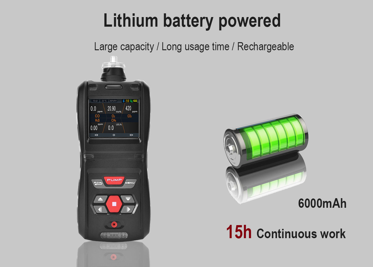 Ms500 Portable Multi Gas Detector Universal 5 In 1 Hand Held For Coal Mines