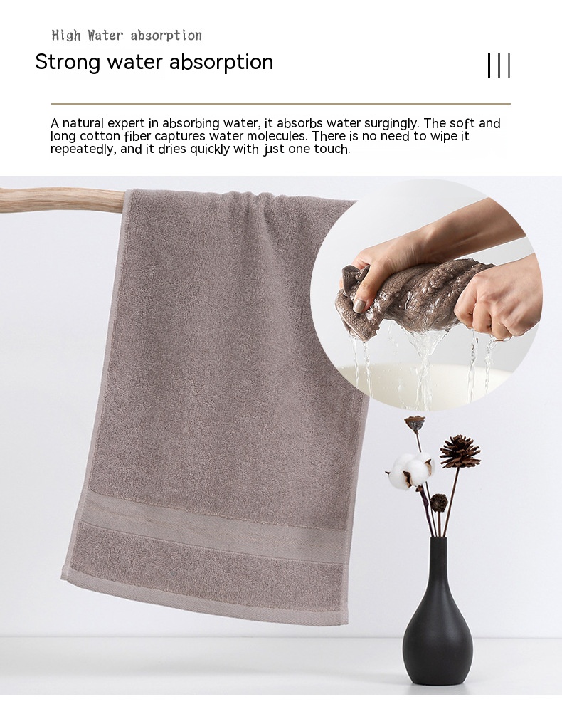 Cotton Rectangle Bath Towel Set 32 Adult Household Face Towel for Soft Absorbent