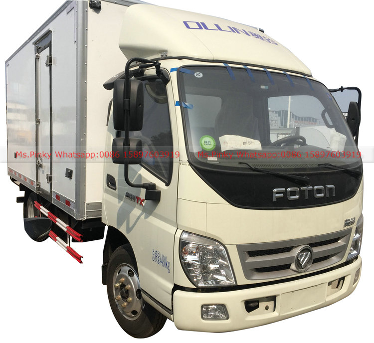Foton Refrigerator Truck Mini Freezer Van Truck 103HP Petrol Gasoline Engine