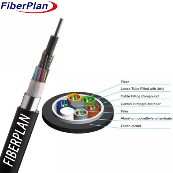 Black Outdoor Aluminum Tape Duct Armoured Fiber Optic Cable GYTA for Burial