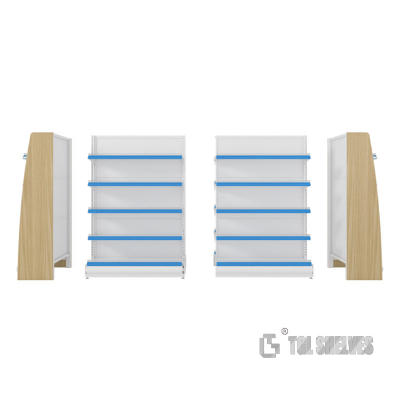 Gondola Display Rack Shelves Powder Coating For Supermarket
