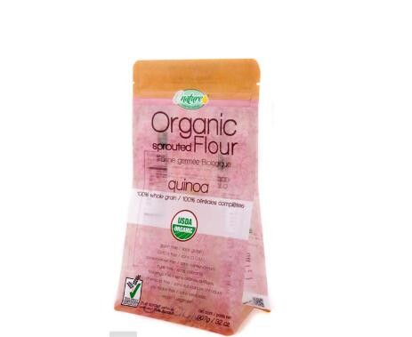 Printing 250g food k stand up kraft paper bag with zipper and valve