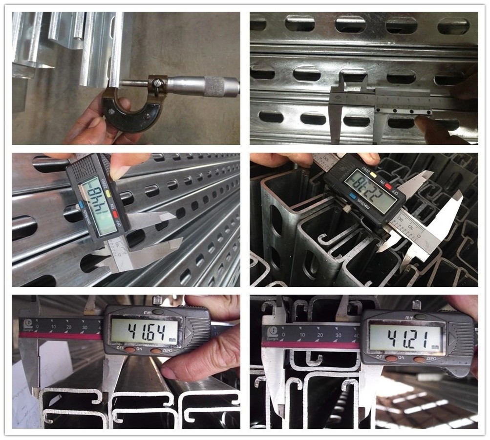 Silver 41mm Strut Channel And Fittings Wall Mount C Shape