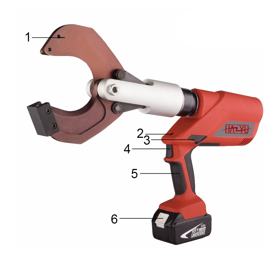 120KN Battery Powered Cable Cutter 18V Battery Operated Wire Cutter