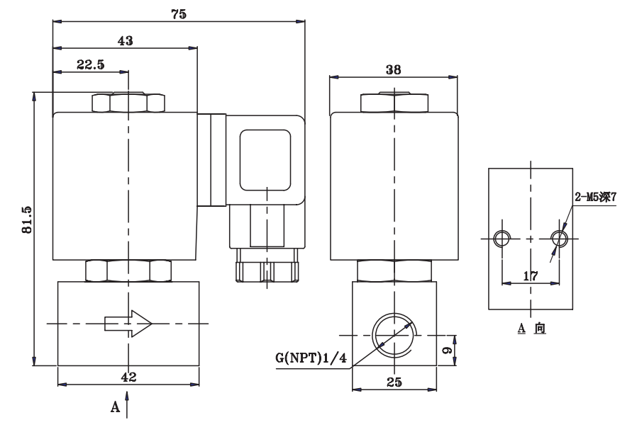1/4'' 3/8'' 1/2'' Compact Brass Solenoid Valve 2 Way Normally Closed 24V 220V