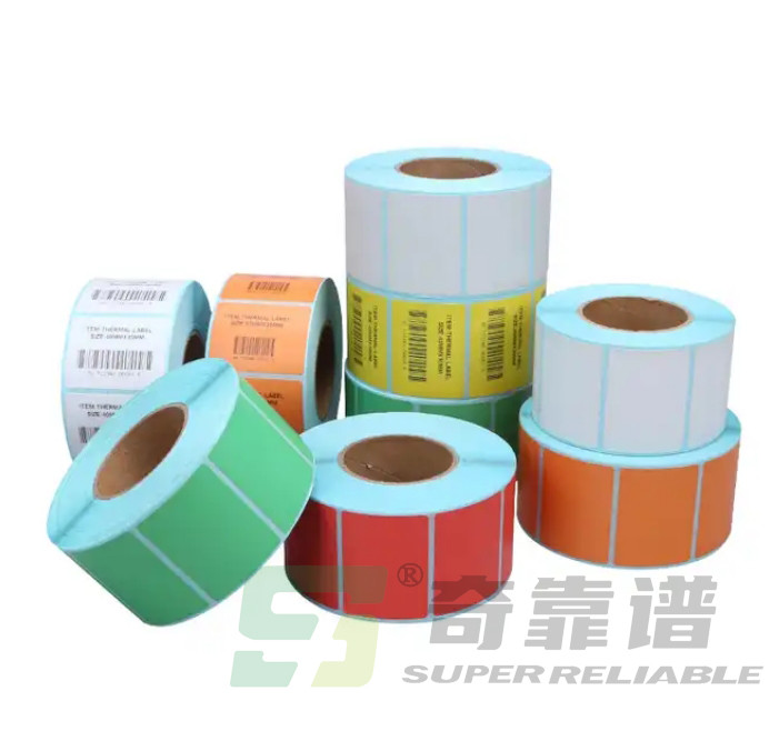 Preprinted Adhesive Thermal Sticker Top Thermal Paper Color Sticker Red Blue