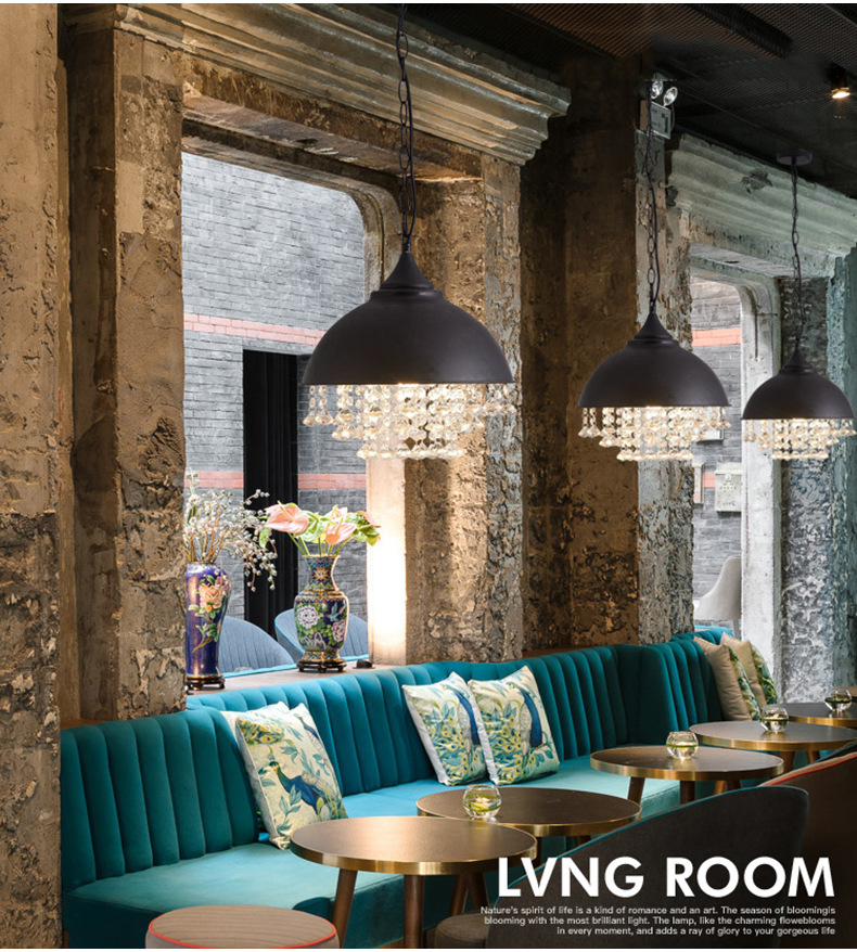 Crystal Half Ball Lights Lamps Retro Loft Light Bar Restaurant Living Room Cafe Pub Club Light(WH-VP-223)