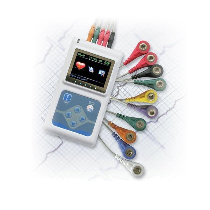 OLED Display TLC9803 Portable Patient Monitor 3 Channel Dynamic ECG Holter PC English Software