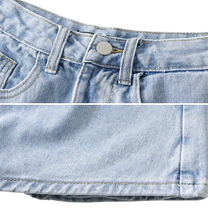 Factory Customized European Summer Vintage High Waist Denim Short