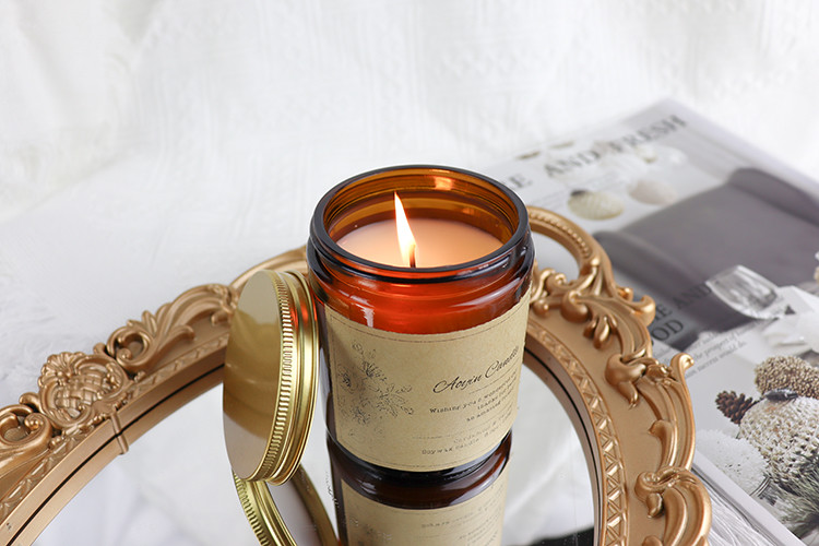 Luxury Amber Glass Jar 7x9cm Soy Wax Scented Candle