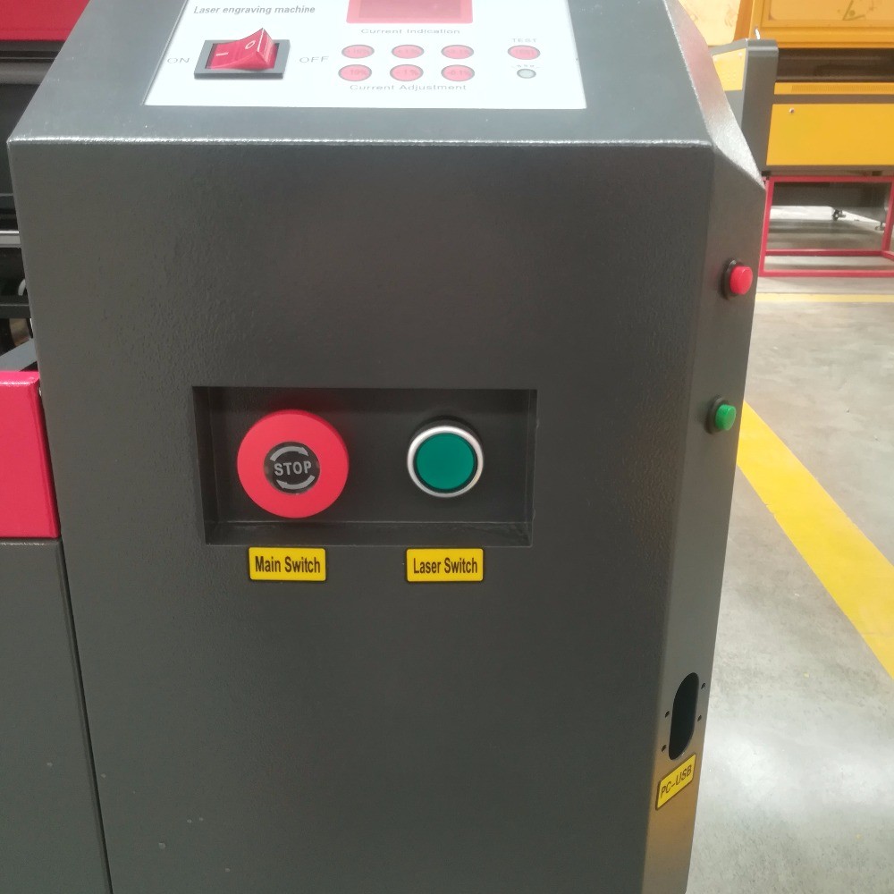 RUIDA control 50W 4040 laser engraving and cutting machine with red point and honeycomb