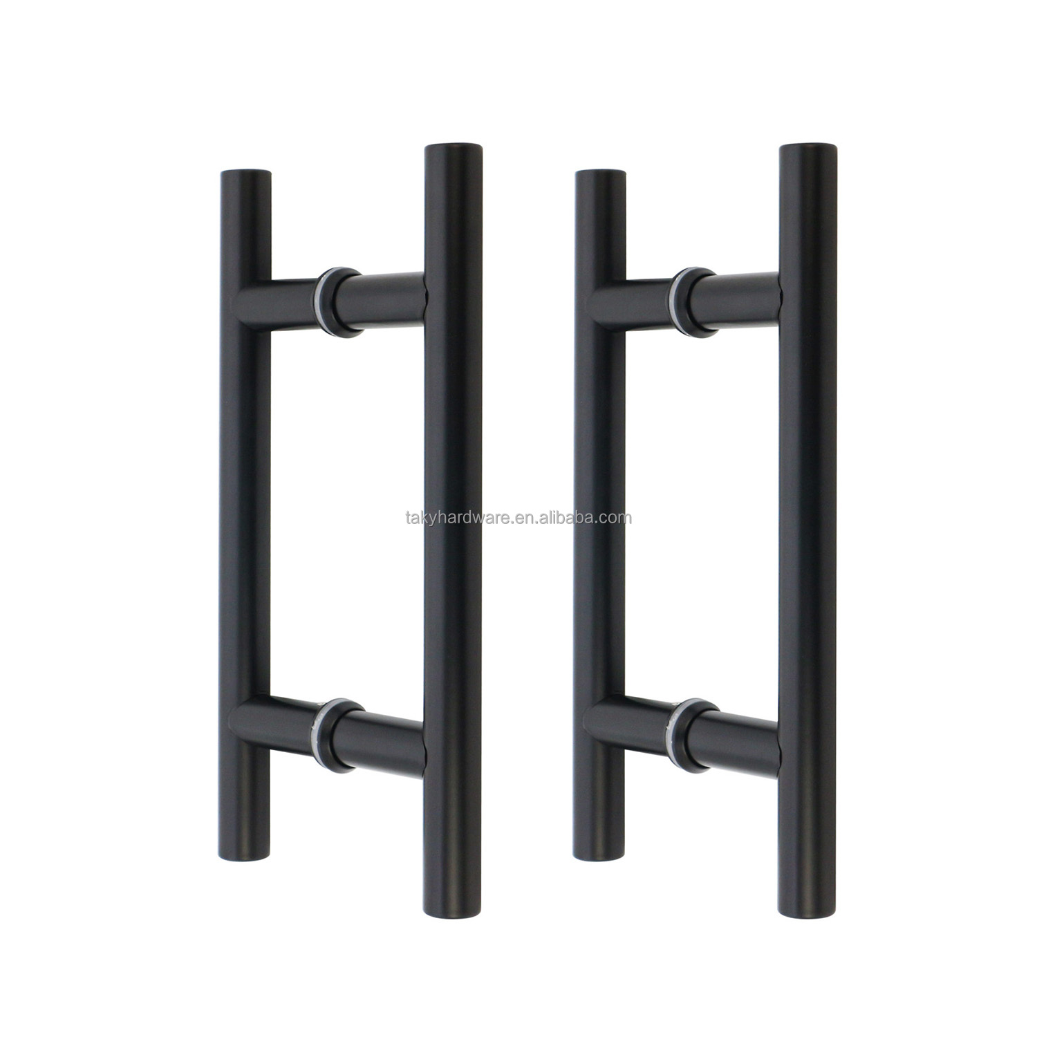 0.5mm Thickness Matt Black Interior Glass Door Handles for Office Shower Room Enclosure
