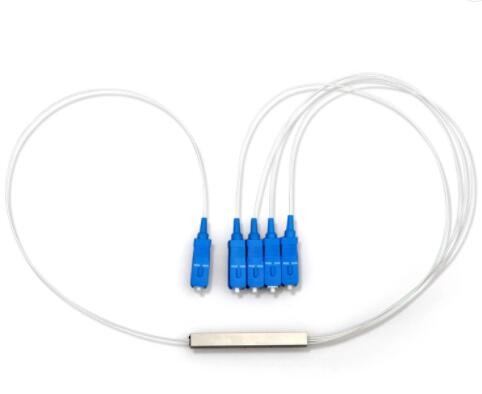 SC UPC 1x4 Plc Splitter , 4 Way Optical Splitter for CATV FTTB