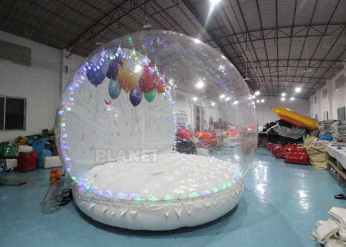 Human Size Hotel Inflatable Snow Globe Tent Christmas LED Lighting