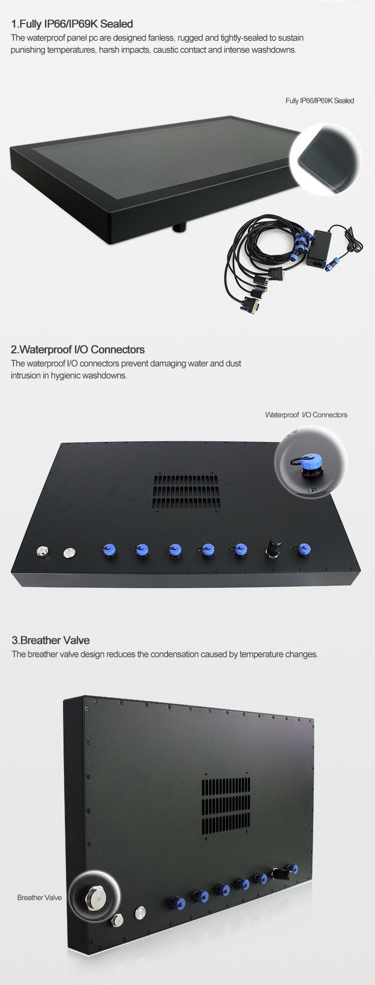 IP67 21.5 Inch Fanless Panel Pc Touch Screen LAN USB RS232 PCAP